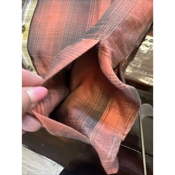 BDG Rick Spliced Boyfriend Flannel Shirt Urban Outfitters Size XS Oversized - Picture 6 of 9